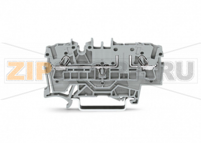 2-проводные базовые клеммы; для DIN-рейки 35 x 15 и 35 x 7,5; 2,5 мм; Push-in CAGE CLAMP®; 2,50 mm; серые Wago 2002-1661 