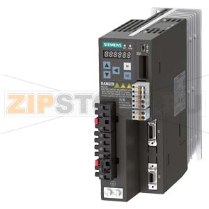 SINAMICS V90, с PROFINET Входное напряжение: 380-480 В 3 А -15% / + 10% 1,5 A 45-66 Гц Выходное напряжение: 0 - Вход 1,2 A 0-330 Гц Двигатель: 0,4 кВт Степень защиты: IP20 Размер А.А. 60x180x200 (ШхВхД) Siemens 6SL3210-5FE10-4UF0 