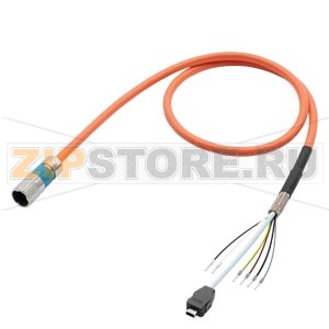 Одно кабель предварительно собранный 4G2,5 + 1Q0,2STC + 1P1,5C-C СКОРОСТЬ-CONNECT разъем M23 Ядра с концом втулки Кабель для передачи данных с IX разъем UL / CSA DESINA Motion-Connect 500 Dmax. = 13,3 мм, длина (M) = Siemens 6FX5002-8QN21-.... 