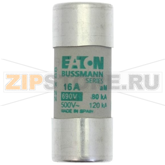 Предохранитель, 16 A, AC 690 В, 80 кА, 22x58 мм, aM, IEC Eaton CYLINDRICAL FUSE 22x58 16A AM 69 