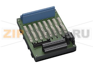 Терминальная панель Termination Board HiDTB08-SCT-49C-SC-RA Pepperl+Fuchs SupplyConnectionX20: terminals 3, 5 (+) 4, 6 (-)Nominal voltage24 V DC , in consideration of rated voltage of used isolatorsVoltage drop0.9 V , voltage drop across the series diode on the termination board must be consideredRipple&le  10  %Fusing2 A , in each case for 8 modulesPower dissipation&le  500 mW , without modulesReverse polarity protectionyesRedundancySupplyRedundancy available. The supply for the isolators is decoupled, monitored and fused.Fault indication outputConnectionX20: terminals 1, 2Output typevolt-free contactContact loading30 V DC, 1 AIndicators/settingsDisplay elementsLED PWR1 (Termination Board power supply), green LEDLED PWR2 (Termination Board power supply), green LED LED FAULT (fault indication), red LED- LED lits: module failure- LED flashes: power supply failureDirective conformityElectromagnetic compatibilityDirective 2014/30/EUEN 61326-1:2013 (industrial locations)ConformityElectromagnetic compatibilityNE 21:2012For further information see system description.Degree of protectionIEC 60529:2001Ambient conditionsAmbient temperature-20 ... 60 °C (-4 ... 140 °F)Storage temperature-40 ... 70 °C (-40 ... 158 °F)Mechanical specificationsDegree of protectionIP20ConnectionField sideexplosion hazardous area: 9  screw terminals per module , blueControl sidenon-explosion hazardous area: 4  screw terminals per module , blackSupplypluggable screw terminals , blackCore cross-sectionscrew terminals: 0.25 ... 1.5 mm2 (24 ... 12 AWG)Materialhousing: polycarbonate, 10 % glass fiber reinforcedMassapprox. 620 gDimensions150 x 200 x 163 mm (5.9 x 7.9 x 6.42 inch) , height including module assemblyMountingon 35 mm DIN mounting rail acc. to EN 60715:2001Data for application in connection with hazardous areasEU-Type Examination CertificateCESI 11 ATEX 062Marking II (1)G [Ex ia Ga] IIC  II (1)D [Ex ia Da] IIIC  I (M1) [Ex ia Ma] ISafe areaMaximum safe voltage250 V (Attention! Um is no rated voltage.)Galvanic isolationField circuit/control circuitsafe electrical isolation acc. to IEC/EN 60079-11, voltage peak value 375 VDirective conformityDirective 2014/34/EUEN 60079-0:2012+A11:2013 , EN 60079-11:2012 , EN 50303:2000International approvalsCSA approvalControl drawingsee control drawing of correspoding modulesIECEx approvalIECEx CES 11.0022Approved for[Ex ia Ga] IIC [Ex ia Da] IIIC [Ex ia Ma] I