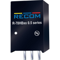 Преобразователь DC/DC, печатный монтаж, 72 В/DC, 15 В/DC, 0.5 A, 7.5 Вт Recom R-78HB15-0.5