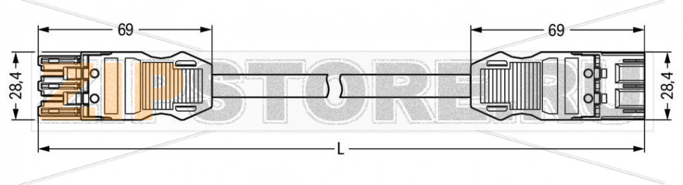pre-assembled interconnecting cable; B2ca; Socket/plug; 3-pole; Cod. A; 8 m; 2,50 mm; black Wago 771-9293/017-801 Protected against mismating and maintenance-freeAdditional variable coding is possible....