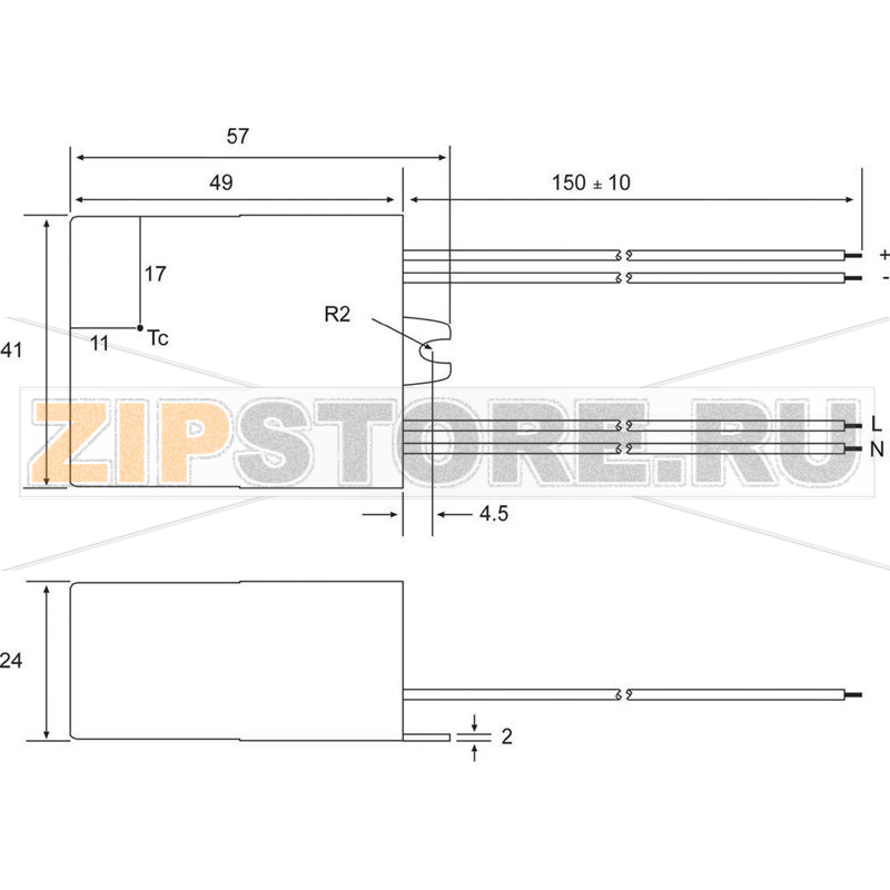 Источник постоянного тока LED 11 В/DC, 7 Вт, 700 мA Recom RACD07-700 