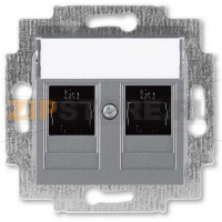 Розетка компьютерная, 2хRJ45, сталь ABB 2CHH295118A6069