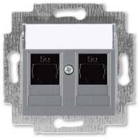 Розетка компьютерная, 2хRJ45, сталь ABB 2CHH295118A6069
