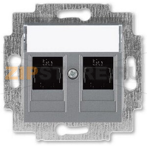Розетка компьютерная, 2хRJ45, сталь ABB 2CHH295118A6069 