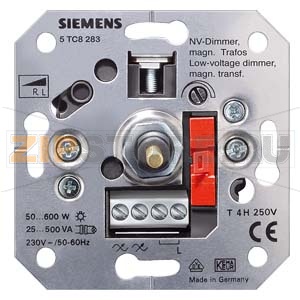 DELTA НИЗКОВОЛЬТНЫЙ НАЖИМНОЙ ВКЛ/ВЫКЛ ДИММЕР R,L-ТИП С МАГНИТНЫМ ТРАНСФОРМАТОРОМ 230В 50-60ГЦ 60-600ВТ 25-500ВА ЭЛ. -МЕХАНИЧ. ЧАСТЬ МОНТИРУЕМАЯ ПОД ШТУКАТУРКУ С КРЕПЛЕНИЕМ НА ЛАПКАХ И ВИНТОВЫМ КРЕПЛЕНИЕМ Siemens 5TC8283 