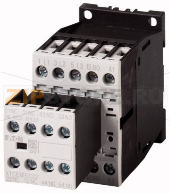 Контактор 12 А, 230В (АС), 3НО+2НЗ доп. контакт, AC-3, AC-4 Eaton DILM12-32(230V50HZ, 240V60HZ) 