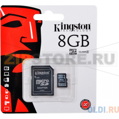 Карта памяти 8 Гб Kingston SDC10G2-8GB 