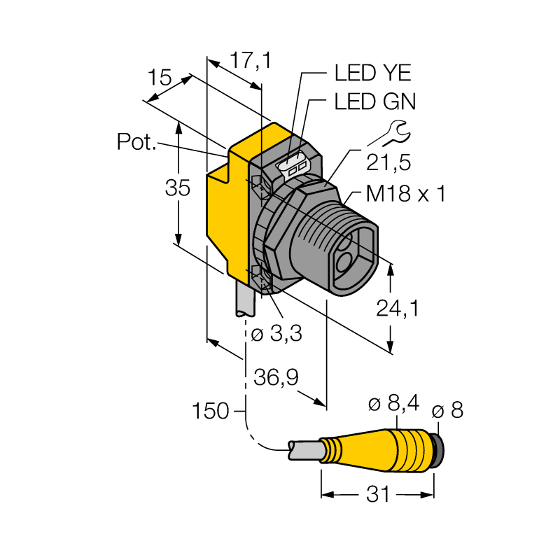 Датчик фотоэлектрический Turck QS18VP6FQ 