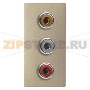 Механизм 3xRCA разъёма, одномодульный, шампань ABB 2CLA215530N1901 
