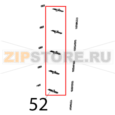 Resistenza 1 spira, 147 W, 105 V Unox XBC 1005E Resistenza 1 spira, 147 W, 105 V Unox XBC 1005EЗапчасть на деталировке под номером: 52