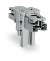 T-distribution connector; 2-pole; Cod. B; 1 input; 2 outputs; 3 locking levers; for flying leads; pink Wago 770-1703
