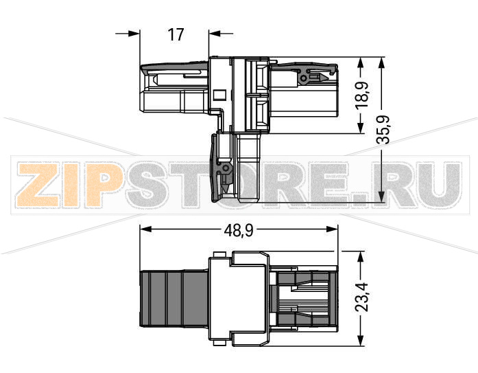 T-distribution connector; 2-pole; Cod. B; 1 input; 2 outputs; 3 locking levers; for flying leads; pink Wago 770-1703 Protected against mismating and maintenance-freeComponents can be clearly printed on and color-coded to meet custom requirements....