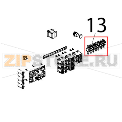 Morsettiera unipolare 8 vie, Z16-8D Unox XVC 1005P Morsettiera unipolare 8 vie, Z16-8D Unox XVC 1005PЗапчасть на деталировке под номером: 13