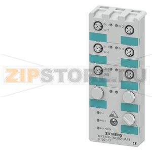 AS-I КОМПАКТНЫЙ МОДУЛЬ. K60, ЦИФР., 4ВХОДА 2ВЫХОДА, IP67, 4 X 1 ВХОДА, 200MA MAX., PNP 2 X 1 ВЫХОДА, 2A, DC 24V 3 X M12 СТАНДАРТНЫХ ГНЕЗДА, 3 X M12 ГНЕЗДА Y-II. МОНТАЖНАЯ ПЛАТА 3RK19010CA00 ЗАКАЗЫВАЕТСЯ ОТДЕЛЬНО Siemens 3RK1400-1MQ00-0AA3 