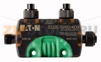 T-Connector SWD, модуль ввода/вывода IP69K, 24 В пост. тока, M12 Eaton EU2E-SWD-4DX