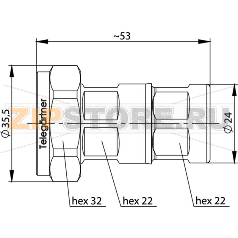 Разъем DIN 7-16, 50 Ом, 1 шт Telegärtner J01120G0085 
