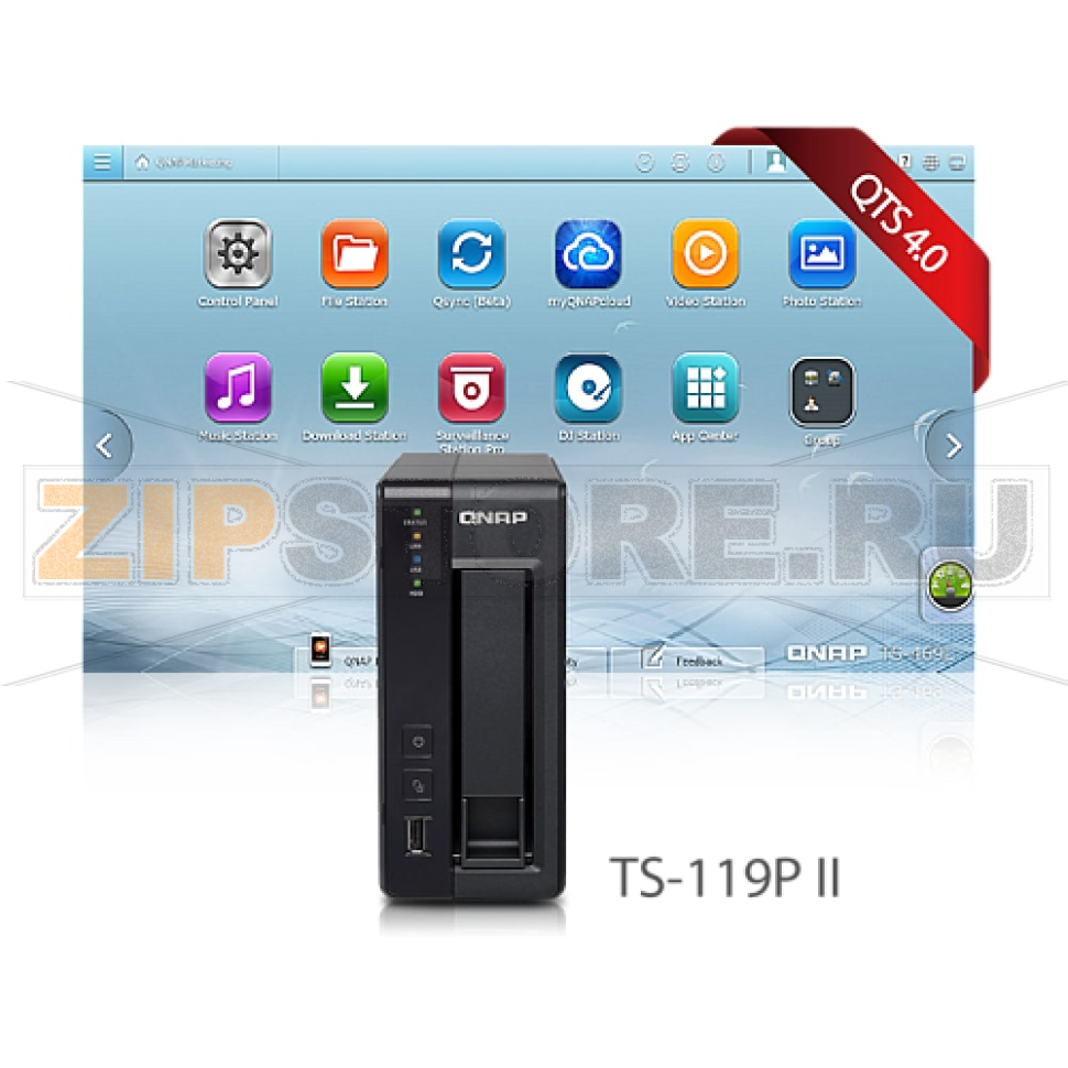 Накопитель сетевой QNAP TS-119P-II 