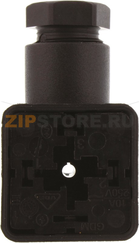Разъем соленоидный 250 В, 3P+E, DIN 43650 A, прямой Hirschmann RS GDM 3016 schwarz 