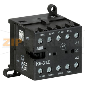Миниконтактор K6-31-Z, 3 А, 400 В, AC3, катушка: 42 В/АС ABB GJH1211001R0312 