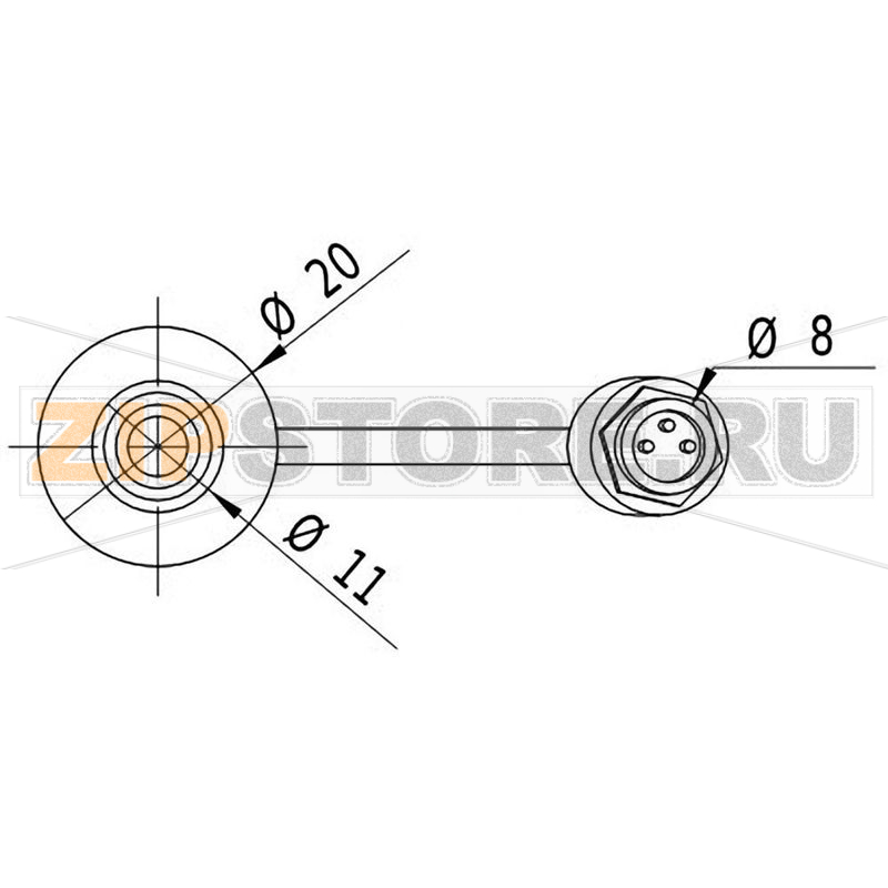 Модуль лазерный, зеленый, 15 МВт Picotronic LD532-15-24(20x80)45-PL-C3000 