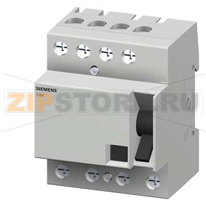 УЗО SIQUENCE ТИП B,UNIVERS. CURRENT SENSITIV 25A 3+N-POL IFN 300MA 400V 4MW SHORT-TIME DELAYED DIN VDE0664-100,FIRE PROTECTION Siemens 5SM3642-4KK14 
