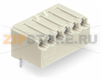 Розетка под пайку THT; 0.4 x 0.9 mm solder pin; угловые; Шаг контактов 3,5 мм; 4-пол.; светло-серые Wago 2091-1324