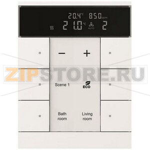 Регулятор комнатной температуры с датчиками CO2/влажности, 6-клавишный, SBC/U6.0.1-884, белый ABB 2CKA006330A0060 