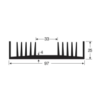 Радиатор 2.4 К/Вт, 50x97x25 мм Fischer Elektronik SK 72 50 SA