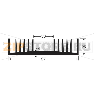 Радиатор 2.4 К/Вт, 50x97x25 мм Fischer Elektronik SK 72 50 SA 