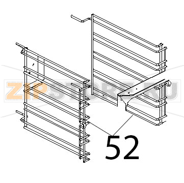 Griglia lat. DX/SX inox 5TG, GN Unox XV 203G Griglia lat. DX/SX inox 5TG, GN Unox XV 203GЗапчасть на деталировке под номером: 52