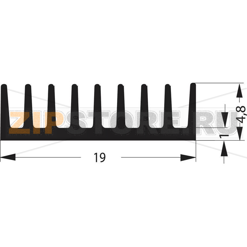 Радиатор 8.5 К/Вт, 51x19x4.8 мм, DIL-14, DIL-16, DIL-18, DIL-20, DIL-22, DIL-24 Fischer Elektronik 