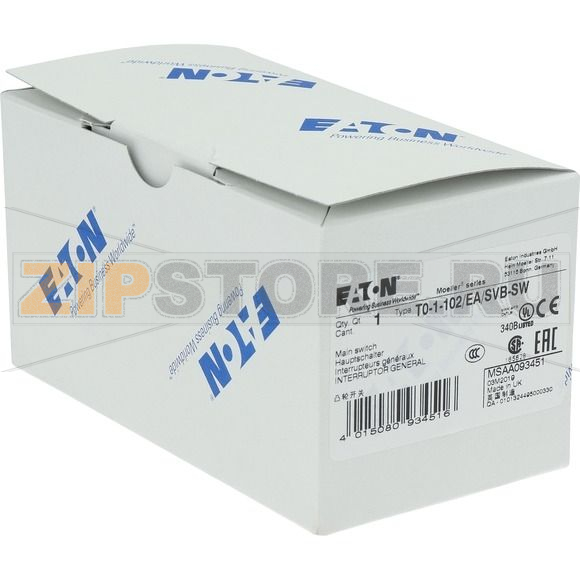 Выключатели главные, T0, 20 A, 1 модуль, 2-полюсн Eaton T0-1-102/EA/SVB-SW 
