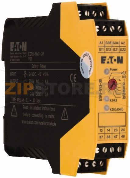 Реле безопасности с задержкой выключения, 24 В, DC Eaton ESR5-NV3-30 