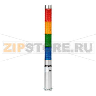 Колонна сигнальная c СИД модулем, светодиодная, алюминиевая, компактная, Ø: 25 мм, режим работы: постоянное/мигающее свечение Autonics PLDM-401-RYGB 