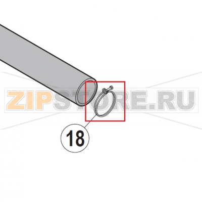 Hose clamp Hobart UXT-10A                                                                                   Hose clamp Hobart UXT-10AЗапчасть на сборочном чертеже под номером: 18Название запчасти на немецком языке языке: Hose clamp Hobart UXT-10A
