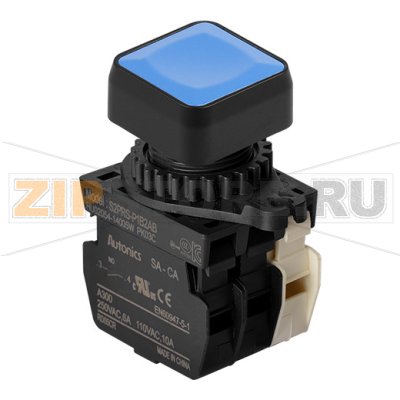 Выключатель кнопочный, Ø отверстия: 22/25 мм Autonics S2PRS-P1B2ABM 