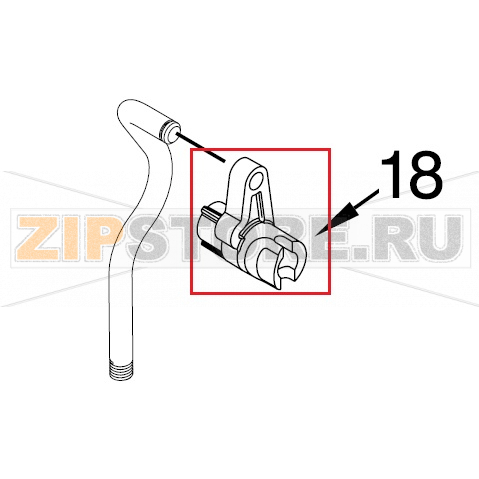 Механизм подъема дежи KitchenAid 5KSM7580X Рычаг для подъема дежи планетарного миксера KitchenAid 5KSM7580XЗапчасть на сборочном чертеже под номером: 18