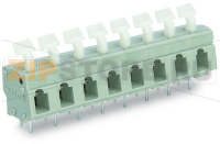 PCB terminal block; push-button; 2.5 mm; Pin spacing 7.5/7.62 mm; 9-pole; suitable for Ex-e applications; CAGE CLAMP®; commoning option; 2,50 mm; light gray Wago 257-559/000-009/999-950