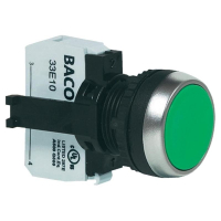 Кнопка, зеленая, 1 шт Baco L21AA02A