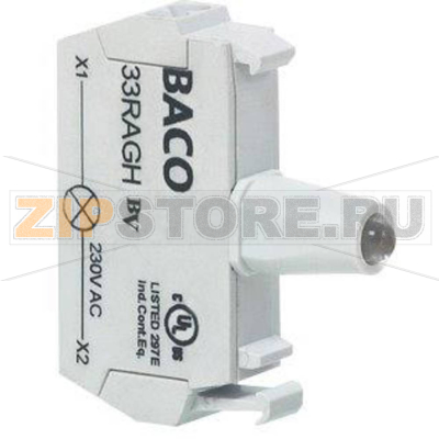 Элемент светодиодный, зеленый, 230 В/AC, 1 шт Baco 33RAGH 