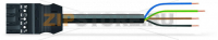 pre-assembled connecting cable; Cca; Plug/open-ended; 4-pole; Cod. A; 1 m; 1,50 mm; black Wago 771-9394/266-101