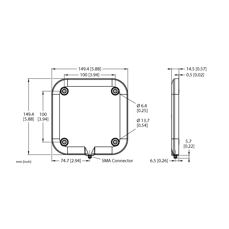 RFID-антенна пассивная, внешняя Turck TN-UHF-ANT-Q150-MR-ETSI 