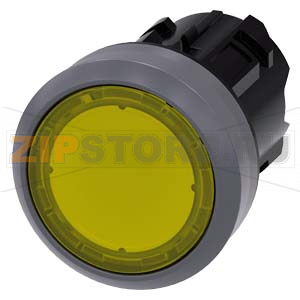АКТУАТОР КНОПКИ С ВОЗМОЖНОСТЬЮ ПОДСВЕТКИ, 22MM, КРУГЛ., ПЛАСТИК С МЕТАЛЛИЧЕСКИМ ФРОНТАЛЬНЫМ КОЛЬЦОМ, КНОПКА ЖЁЛТАЯ ПЛОСКАЯ, С ФИКСАЦИЕЙ, ДЕБЛОКИРОВКА НАЖАТИЕМ, С ГРАВИРОВКОЙ ЛАЗЕРОМ, ПЕРВЫЕ БУКВЫ СЛОВ - ВЕРХНИЙ РЕГИСТР, ДАЛЕЕ - НИЖНИЙ РЕГИСТР Siemens 3SU1 