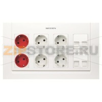 Блок розеток в сборе на 4 двойных адаптера ABB 2CLA110000T1001