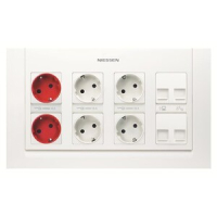 Блок розеток в сборе на 4 двойных адаптера ABB 2CLA110000T1001