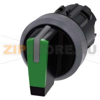 АКТУАТОР ПОВОРОТНОГО ПЕРЕКЛЮЧАТЕЛЯ С ВОЗМОЖНОСТЬЮ ПОДСВЕТКИ, 22MM, КРУГЛ., ПЛАСТИК С МЕТАЛЛИЧЕСКИМ ФРОНТАЛЬНЫМ КОЛЬЦОМ, РУКОЯТКА КОРОТКАЯ ЧЁРНАЯ С ЗЕЛЁНОЙ ВСТАВКОЙ, 3 КОММУТАЦИОННЫХ ПОЛОЖЕНИЯ: I>O-II, БЕЗ ФИКСАЦИИ В ЛЕВОМ ПОЛОЖЕНИИ РУКОЯТКИ, С ФИКСАЦИЕЙ В