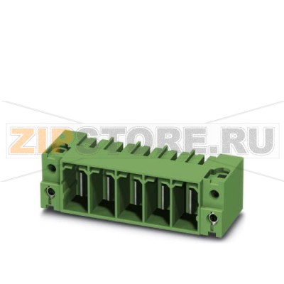 Ответная часть разъема Phoenix Contact PC 35 HC/ 6-GF-15,00 Номинальный ток: 125 А, Расчетное напряжение (III/2): 1000 В, Полюсов: 6, Размер шага: 15 мм, Цвет: зеленый, Поверхность контакта: Серебро, Монтаж: пайка.Минимальный заказ: 25 шт.Упаковка: 25 шт.